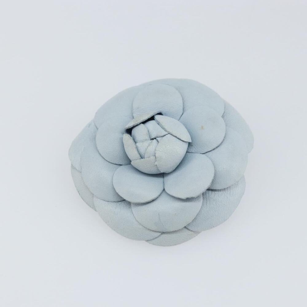 Chanel Brooch Leather Light Blue CC - Picture 2 of 5